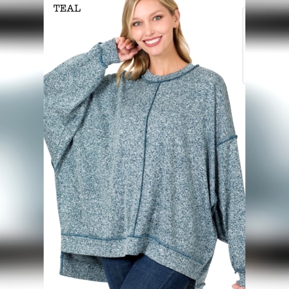 Melange Tee and Short Set-Zenana